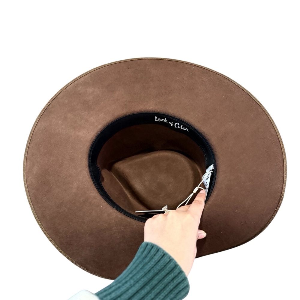 Lack Of Color Wide Brim Fedora in Dark Brown - Picture 10 of 15